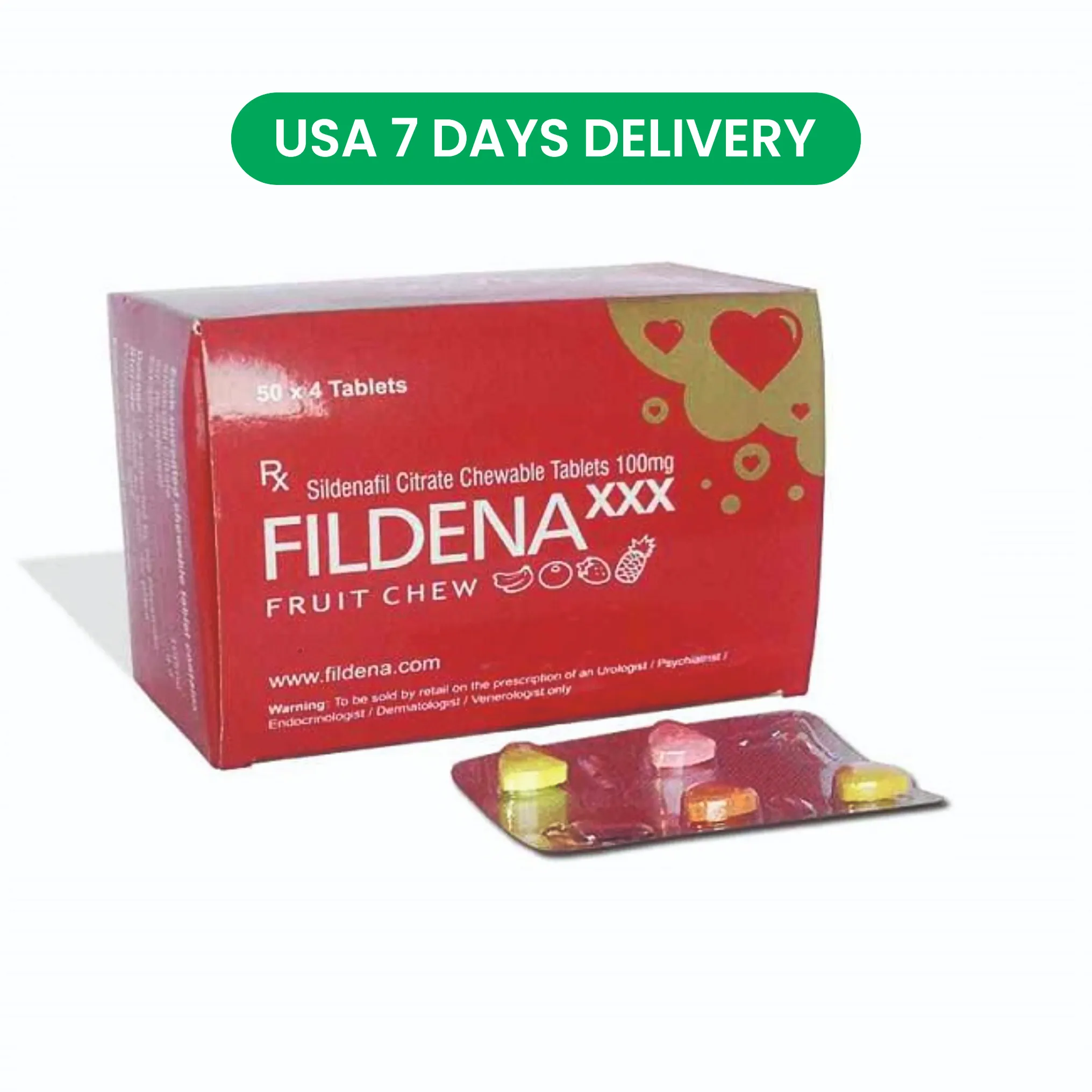 Fildena XXX 100mg Tablets | Sildenafil Citrate (100mg) | everypills